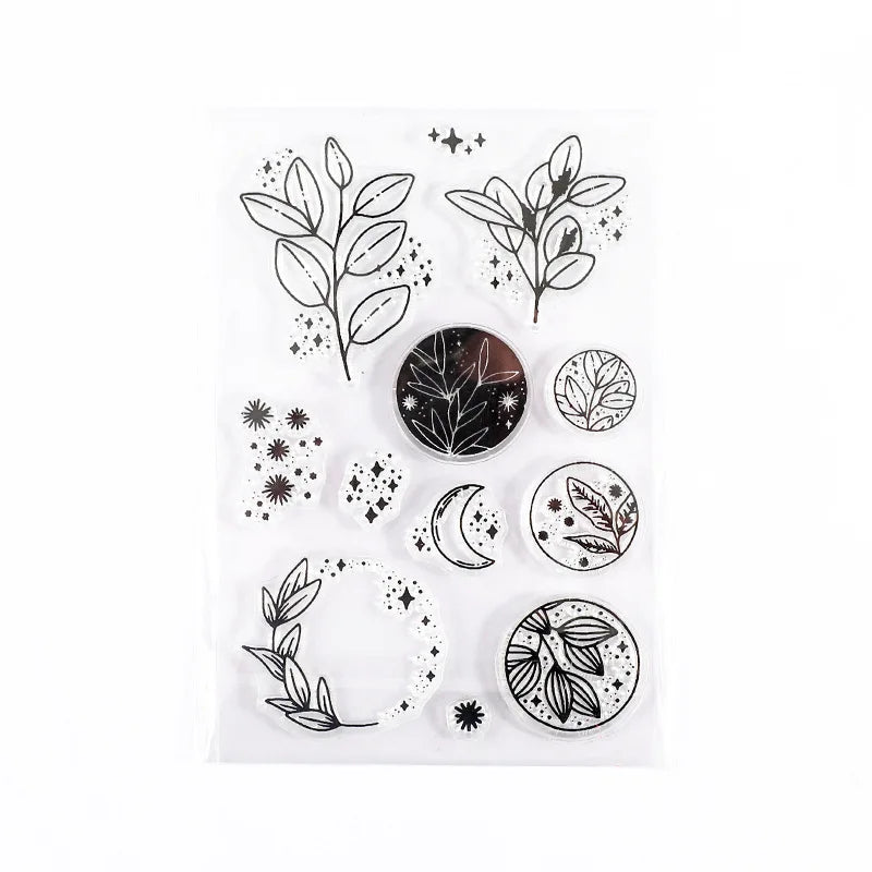 JIANWU Minimalist Black White Transparent Stamp Creative Retro Scrapbooking Journal Decoration Silicone Seal Stationery Supplies