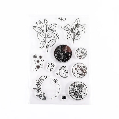 JIANWU Minimalist Black White Transparent Stamp Creative Retro Scrapbooking Journal Decoration Silicone Seal Stationery Supplies