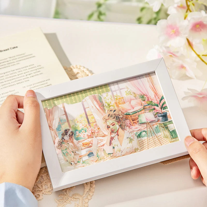 JIANQI 20pcs Home life Sticker Pack Decorative Junk Journal DIY Scrapbooking Supplies Collage Stationery Stickers