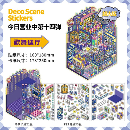 JIANQI Plus Size 3D Cartoon Castle Town Landscape Sticker Scene DIY Toy Game Sticker Festival Birthday Gift for Kid Child Girl
