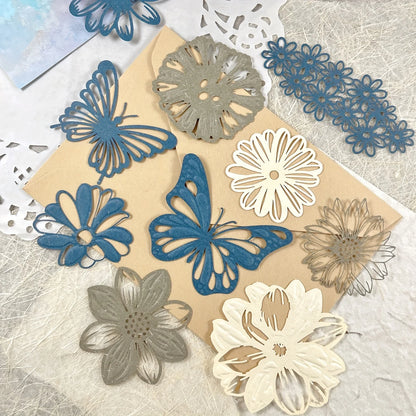 10 pcs Hollow out Butterfly Lace Flower Retro Hand Account DIY Material Decorative Diary Junk Journal Supplies Scrapbooking