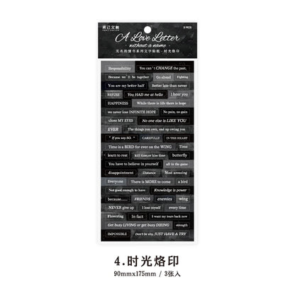 JIANQI 3pcs/pack Alphabt Stickers Creative Phrase Decor Stationery Collage Scrapbooking Label Diary Junk Journal Planner