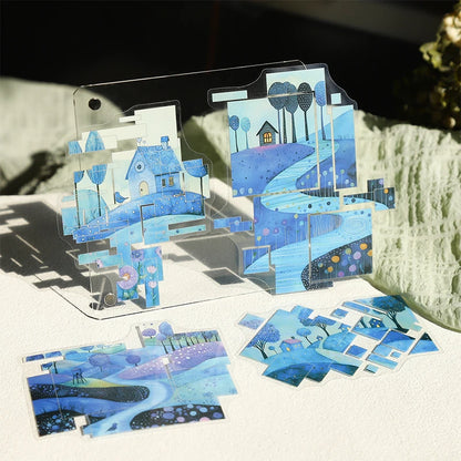 JIANQI 10 Pcs PET Transparent Stickers Decorative Decals For Scrapbooking Sticker Pack Labels Junk Journal Supplies stationery