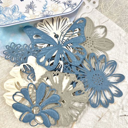 10 pcs Hollow out Butterfly Lace Flower Retro Hand Account DIY Material Decorative Diary Junk Journal Supplies Scrapbooking