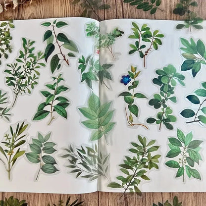 JIANQI 40 Pcs/pack Vintage Creative flower plant Stickers hand tent DIY Stick Labels Scrapbooking Material Junk Journal Supplies