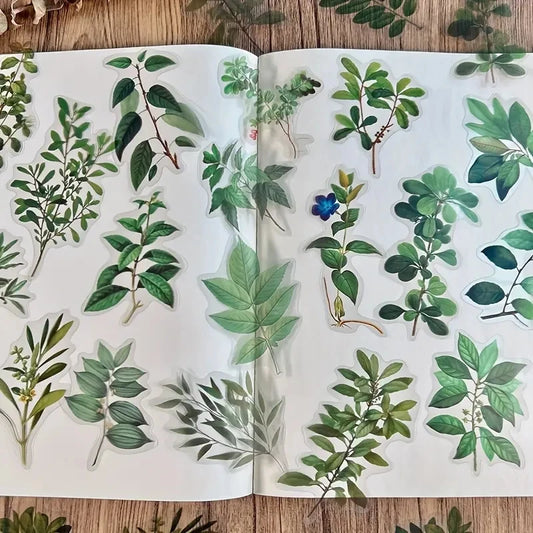 JIANQI 40 Pcs/pack Vintage Creative flower plant Stickers hand tent DIY Stick Labels Scrapbooking Material Junk Journal Supplies
