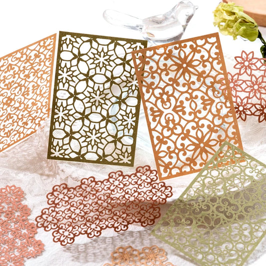 10 pcs INS lace material paper Hollowed butterfly Flowers Decorative Scrapbooking Diary Album hand made Collage Background paper