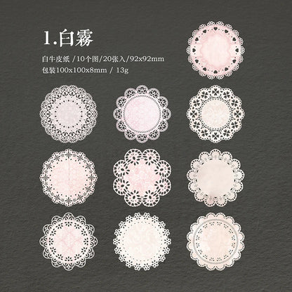 20 pcs/lot INS lace material paper Decorative Scrapbooking Diary Album hand made Collage material Background paper