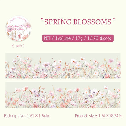 JIANQI 40mm*2m PET Tapes forest garden DIY Scrapbooking Decor Photo Album Collage Junk Journal Materials Aesthetics Stickers