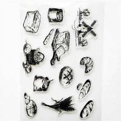 JIANWU 1 Pcs Transparent Silicone Seal Retro Stamp Aircraft Tower Building Clear Stamps Office Supplies Stamps DIY Stationery