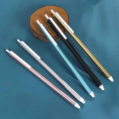 JIANWU 5 Pcs/set Vintage Triangle Rod 0.5mm Black Quick Drying Press Gel Pen Set  Creative Journal Student Supplies Stationery