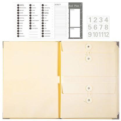 Document Organizer Folio with 12 Pockets Envelopes in Case I Go Missing Binder Important FileOrganizer Comes Labels Sticker