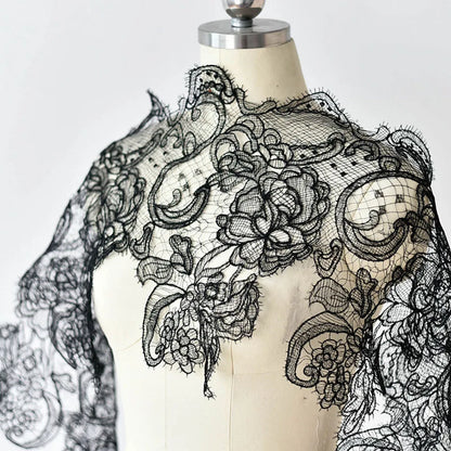 1Yard Hollow Embroidery Lace Trim, Wedding Dress Lace Fabric Decoration Accessories Eyelash Dress Lace 28CM Wide