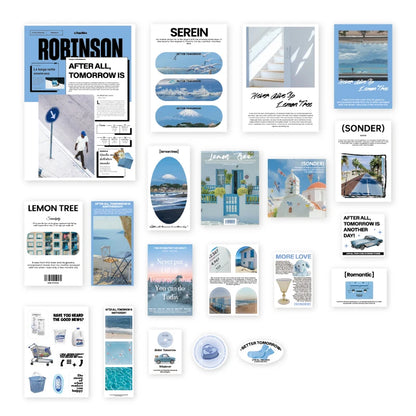 40 pcs Adhesive Sticker Pack landscape Stickers aesthetic Diary Album DIY Decorative Adhesive art marker Scrapbooking supplies