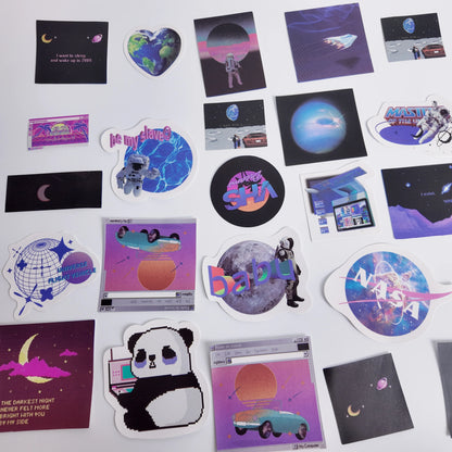 JIANQI 40pcs Ins Astronaut Planet Stickers Earth Cool Decals for Laptop Phone Scrapbooking Journal DIY Sticker Decorative Label