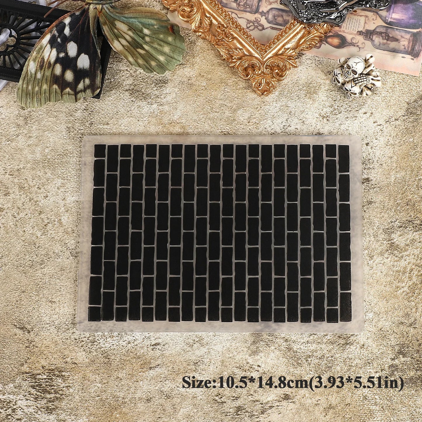 JIANWU Vintage Lace Flower Border Landscape material collage Plastic Embossed Concave Convex Plate Creative  Journal Stationery