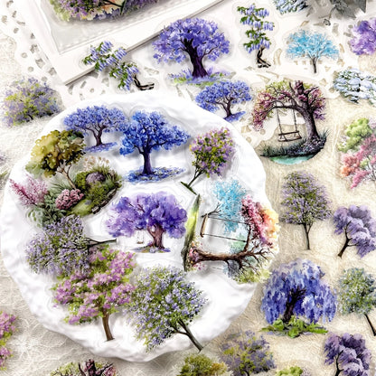 JIANQI 40pcs/pack Many Tree Materials stickers Four Season Decor DIY Hand Account Diary Scrapbooking Album Stickers Craft