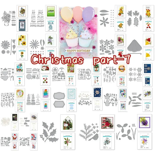 Christmas Bouquet 2025 NEW Cutting Dies Scrapbook Diary Decoration Stencil Embossing Template DIY Greeting Card Handmade