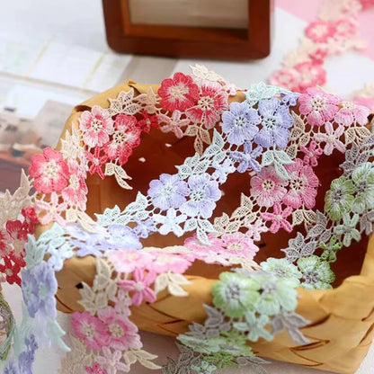 1 Yard Pink Purple Green Fluorescent Embroidery Rose Lace Various DIYSkirts Bras Clothing Accessories 4.5CM Wide