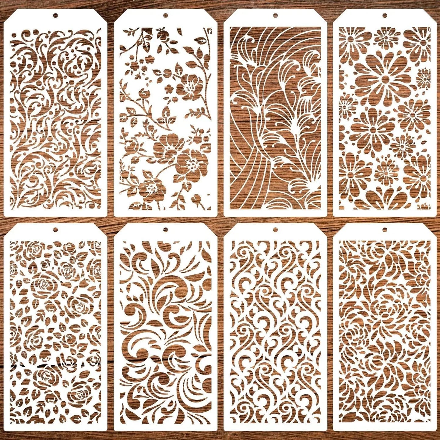JIANWU Multifunctional Vintage Hollow Pattern Plastic Painting Material Template Creative Journal Student Supplies Stationery