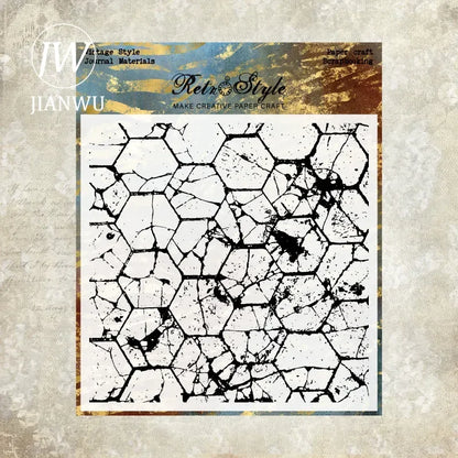 JIANWU Vintage Geometric Patterns Material Collage Transparent Silicone Stamp Creative DIY Journal Student Supplies Stationery