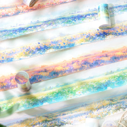 JIANQI 74mm*2m PET Tapes Spring Flower Sea DIY Scrapbooking Decor Photo Album Collage Junk Journal Materials Aesthetics Stickers
