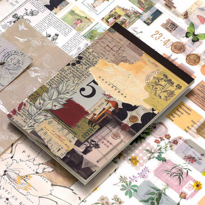 JIANQI 50 pcs Material Paper Sticker Sets Diy Scrapbooking junk journal Hand made Planner Collage material Craft Supplies