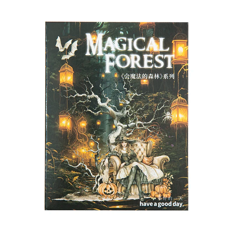 JIANQI 25 pcs Enchanted Forest Series PET material Decorative sticker Diary Album Scrapbooking material Junk Journal Supplies