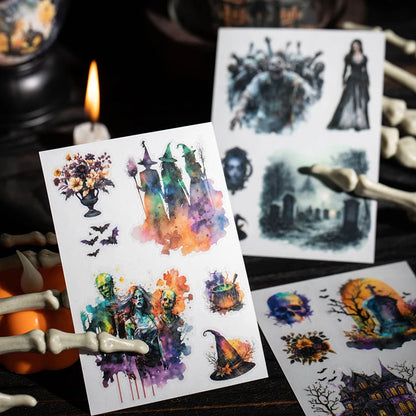 JIANQI 5 pcs pvc Stickers Dark Gothic style Creative Waterproof Adhesive DIY Hand Made Collage Junk Journal Scrapbook Supplies