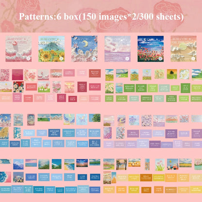 JIANQI 300pcs/pack Cute Stickers Film Paper Junk Journal Art Collage DIY Photo Album DIY Craft Scrapbooking School Supplies