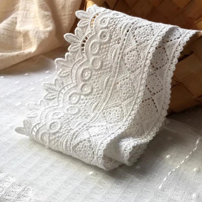 1 Yard Pure Cotton Embroidery Lace Accessories DIY Clothing Accessories Home Textile Fabric 9cm Width
