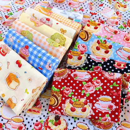 140x50cm 40s Cotton Dessert Cake Fabric Pastry Layout Background Cloth Children's ing Pajamas Dress Handmade