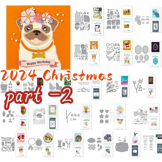 Halloween Big Pug Etching 2025 NEW Cutting Dies Scrapbook Diary Decoration Stencil Embossing Template DIY Greeting Card