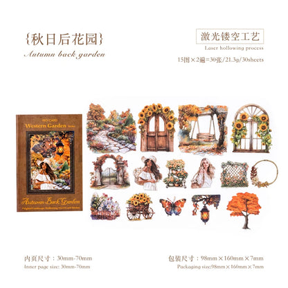 JIANQI 30 Sheets PET Landscape Stickers Four Seasons Scenery Decor handmade Scrapbooking Material Diary Album Craft Supplies