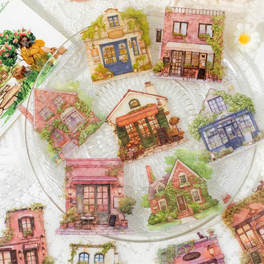 JIANQI 30 pcs House theme Sticker Pack Junk Journal DIY Scrapbooking School Supplies Collage Stationery Stickers