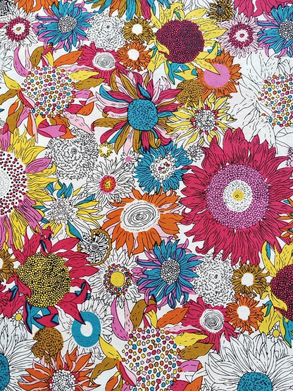 145x50cm Pastoral Floral Poplin Cotton Fabric DIY Children's Wear Cloth Make Bedding Quilt Decoration Home