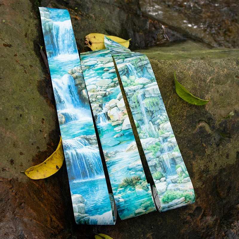 50mm*2m Landscape Tapes The flowing water DIY Scrapbooking Decor Photo Album Collage Junk Journal Materials Aesthetics Stickers