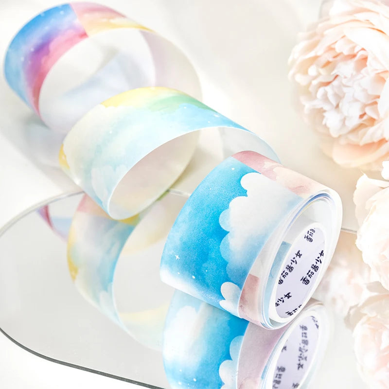JIANQI 30mm*2m Sky and Sea landscape Tapes DIY Scrapbooking Decor Photo Album Collage Journalling Materials Stickers