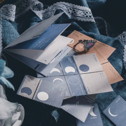 JIANQI 63 pcs Lunar phase theme INS Decorative paper Different size Diy Diary Album hand made junk journal supplies