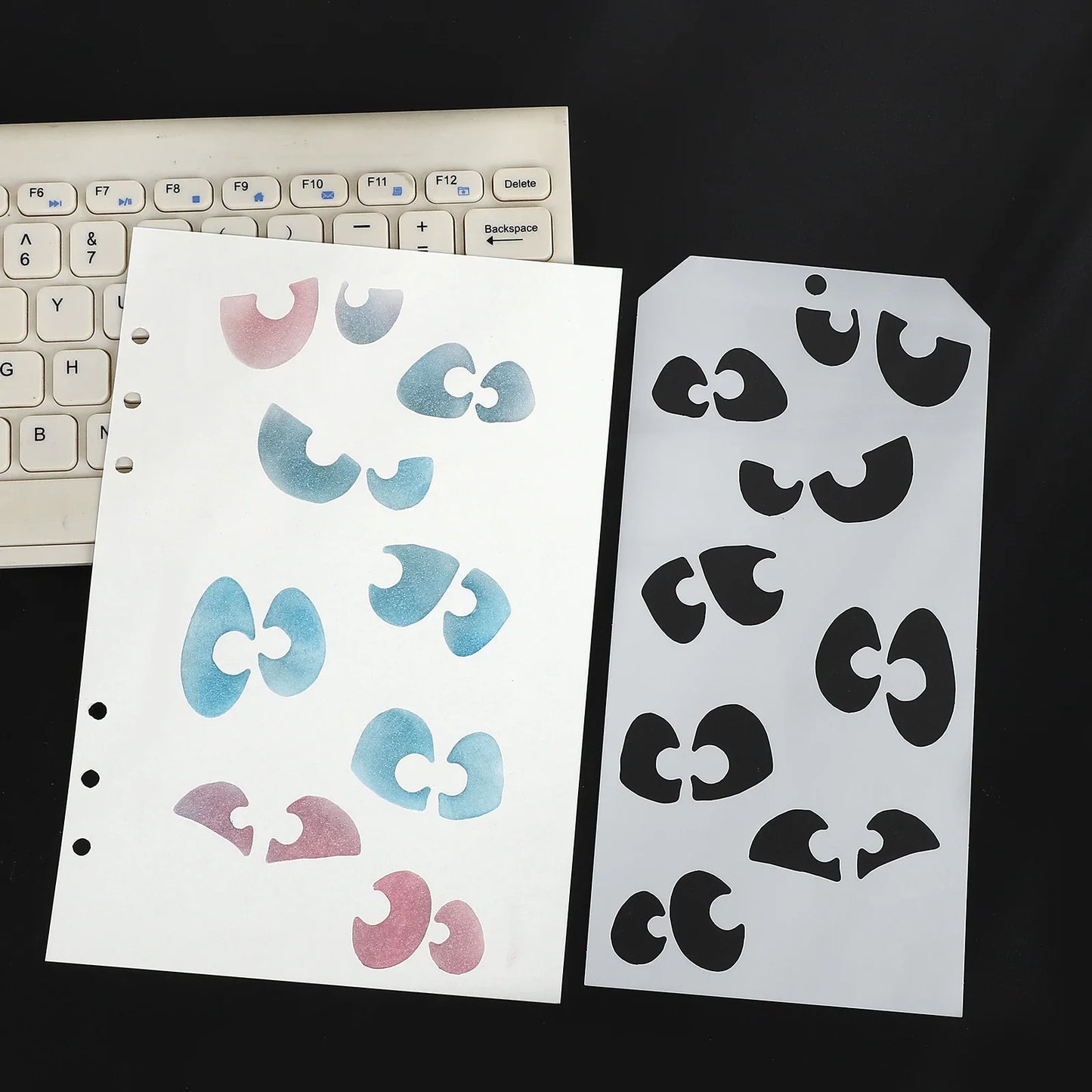JIANWU Vintage Plant Flower Snowflake Halloween Christmas Material Embossed Stencil Masking Sheet Creative Journal Stationery