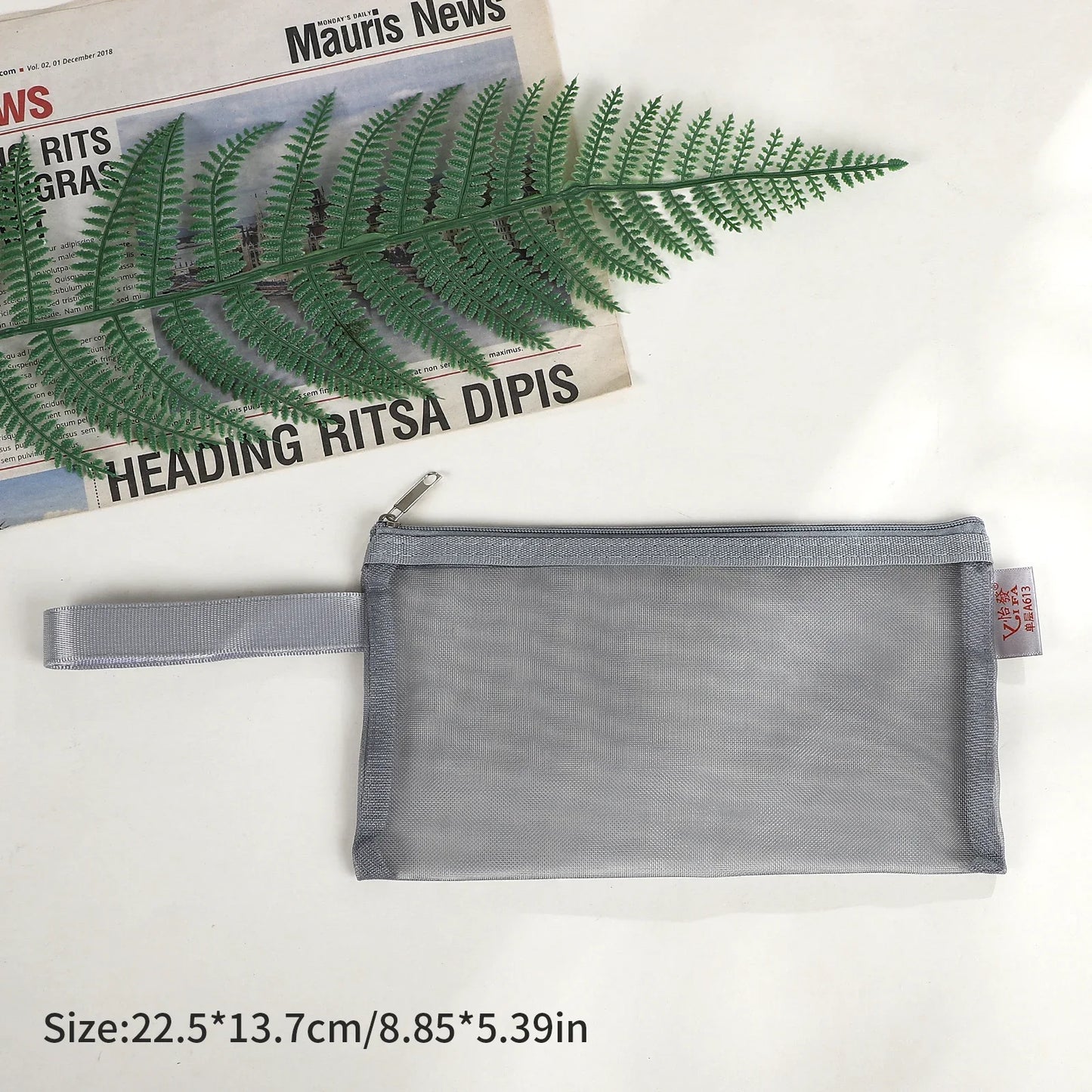 JIANWU Morandi Color Translucent Test Paper Storage Bag Mesh Pencil Case Creative Journal Material Student Supplies Stationery