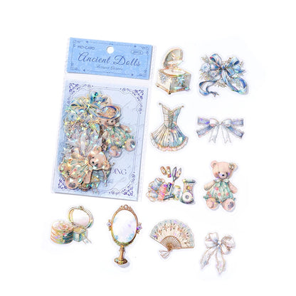 JIANQI 20pcs/pack Twinkle PET Stickers Gold Foil DIY Scrapbooking Planner Collage Stationery Aesthetics Decor Flower Stickers