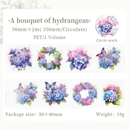 JIANQI 50mm*2m PET Plant Flowers tape Sticker Decorative collage Adhesive Diy Scrapbooking hand made Masking tape