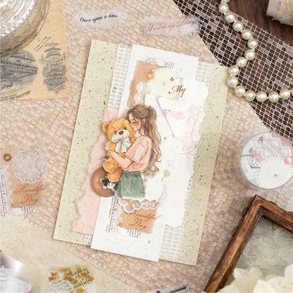 JIANQI 50mm*2m 1pc PET Tape Stickers Creativity Scrapbooking Hand Account Adhesive hand made Diy Junk Journal Craft Supplies