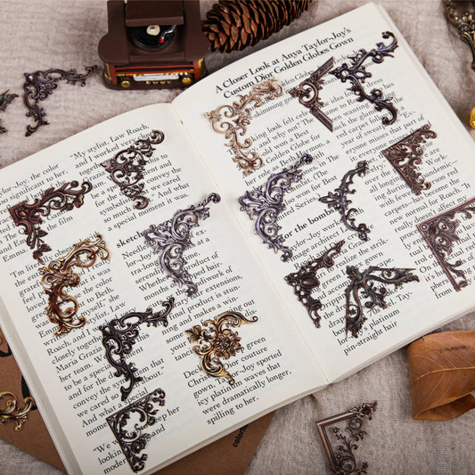24 Sheets Baroque style corner stickers Decorate junk Journal Accessories Scrapbooking DIY Label Sticker Stationery supplies