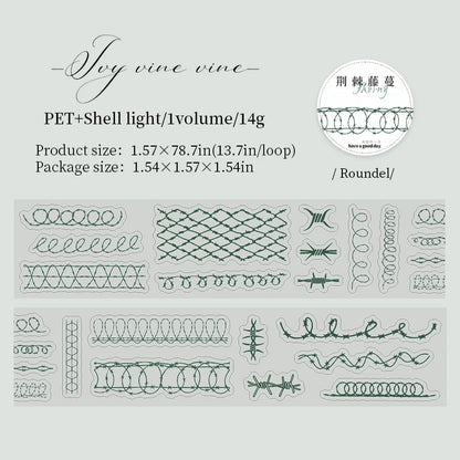 JIANQI 40mm*2m PET Die cutting tape Sticker Decorative collage Adhesive Diy Scrapbooking hand made Masking tapes