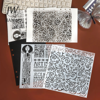 JIANWU Vintage Planetary Chart Symbol Border Flower Landscape Material Collage stamp Shading Board Creative Journal Stationery