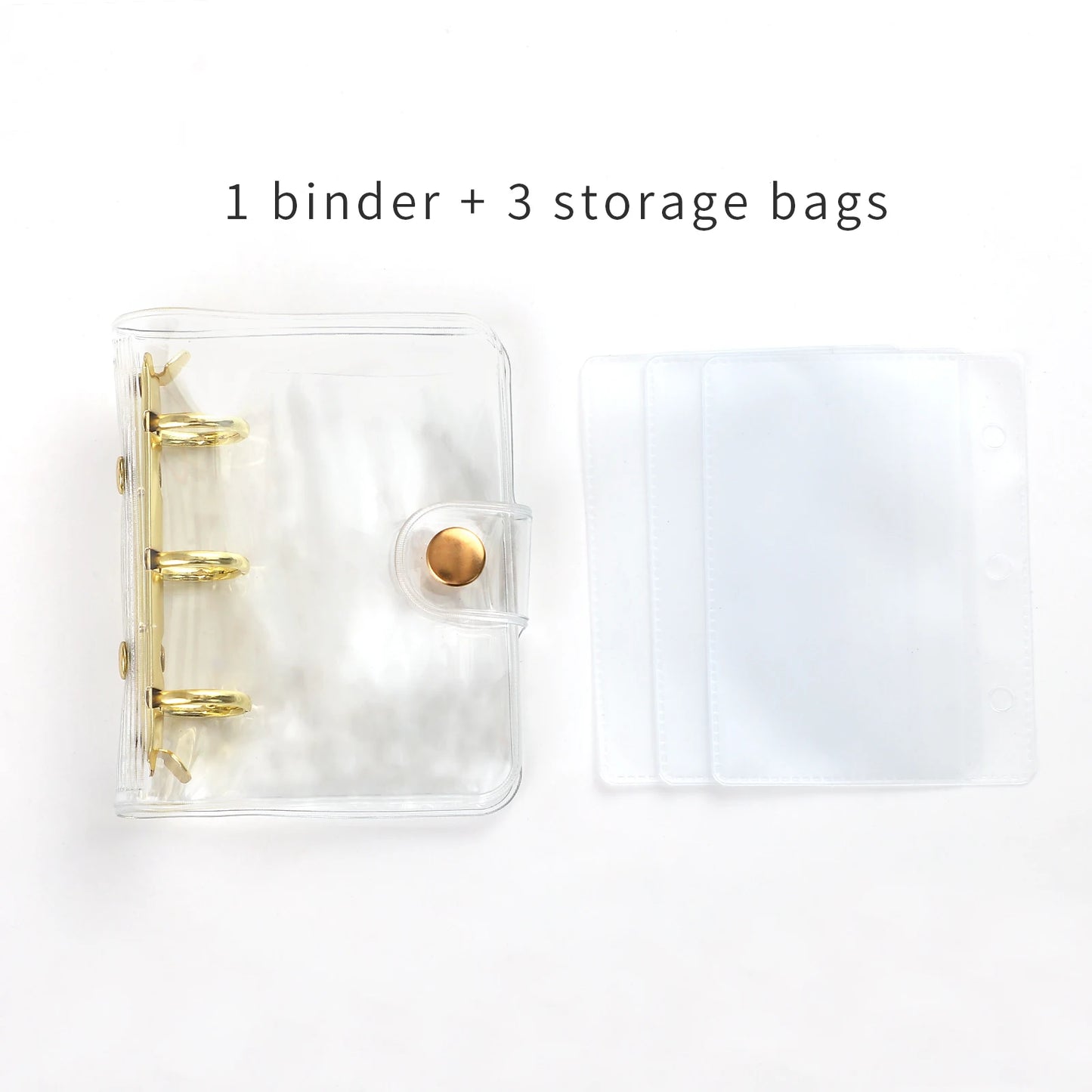 JIANWU Cute Mini 3 Ring Loose-leaf Book Transparent Portable Student Journal Binder Notebook Kawaii Stationery School Supplies