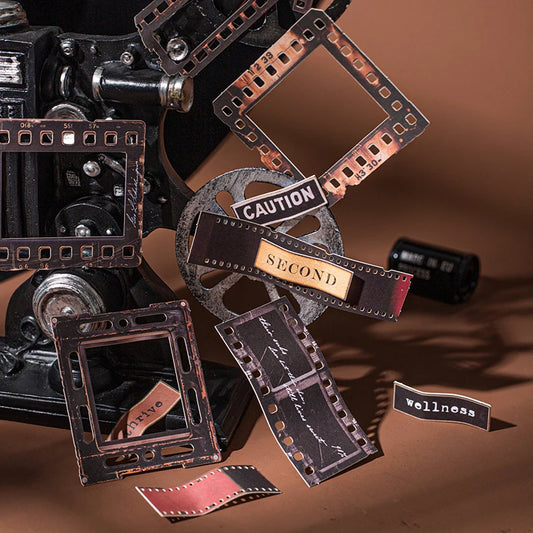 JIANQI 25pcs Vintage Film frame for movies Stickers DIY Decor Junk Journal Stickers For Scrapbook Label Diary Album Planner
