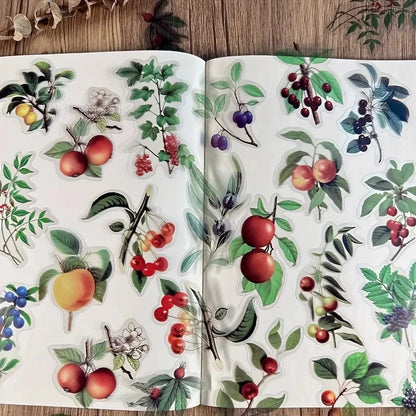 JIANQI 40 Pcs/pack Vintage Creative flower plant Stickers hand tent DIY Stick Labels Scrapbooking Material Junk Journal Supplies